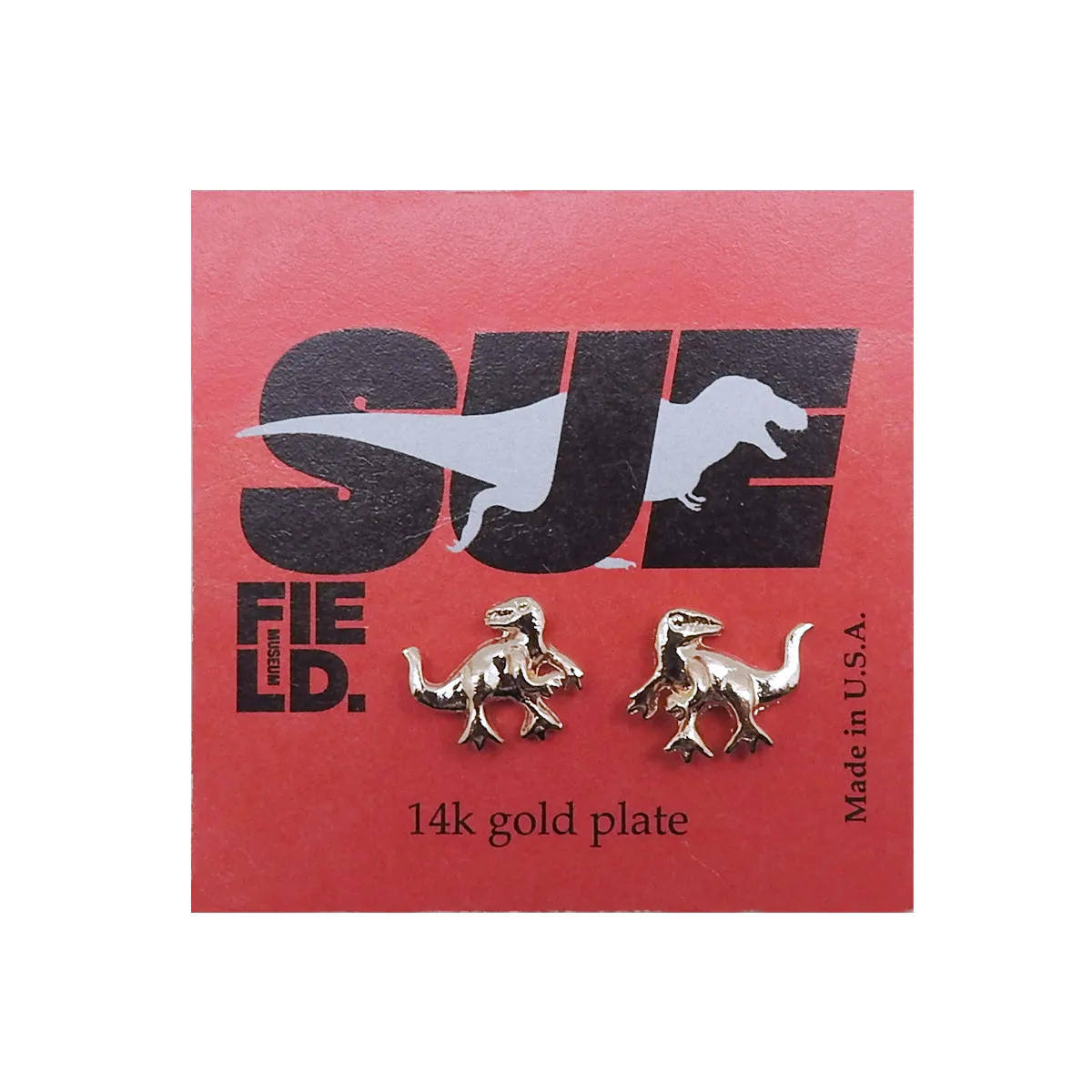 SUE the T. rex Gold Plated Earrings