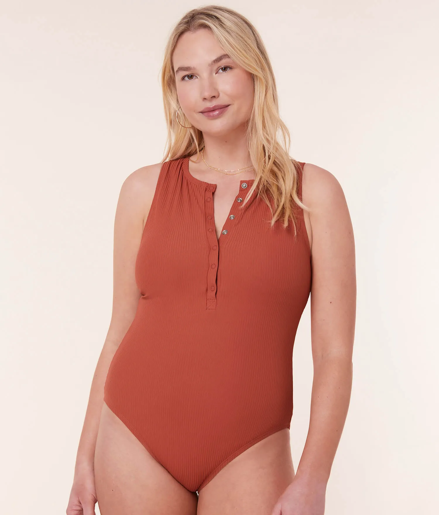 The Malibu One Piece - Eco Ribbed - Ginger - Classic