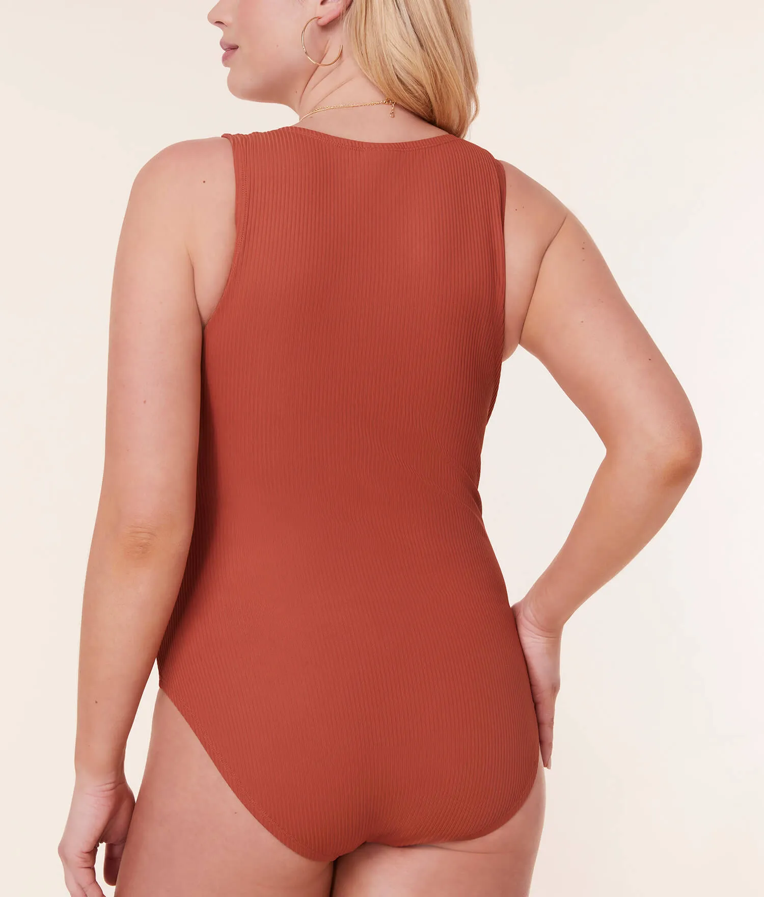 The Malibu One Piece - Eco Ribbed - Ginger - Classic