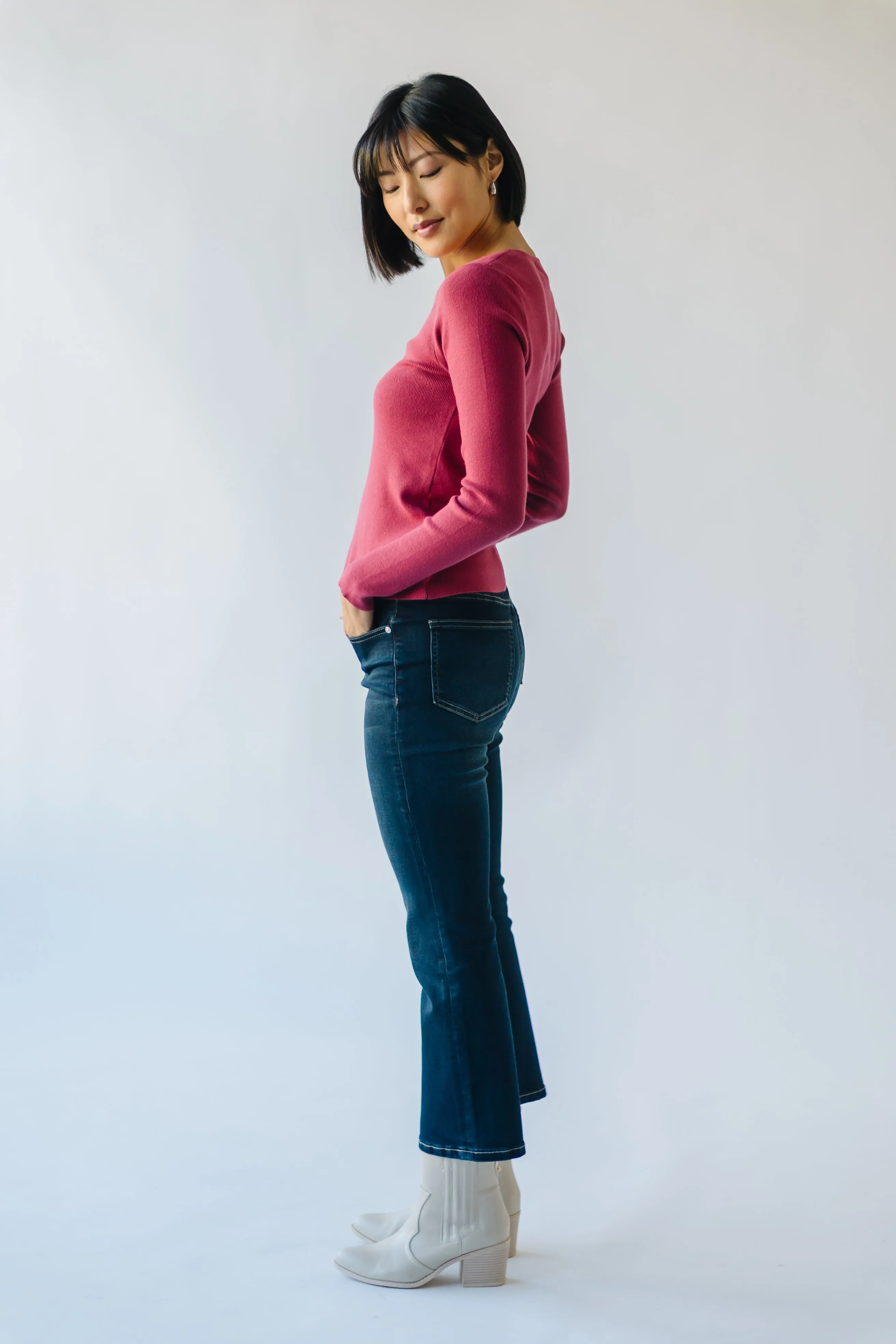 The Stallings V-Neck Sweater Top in Poppy Red