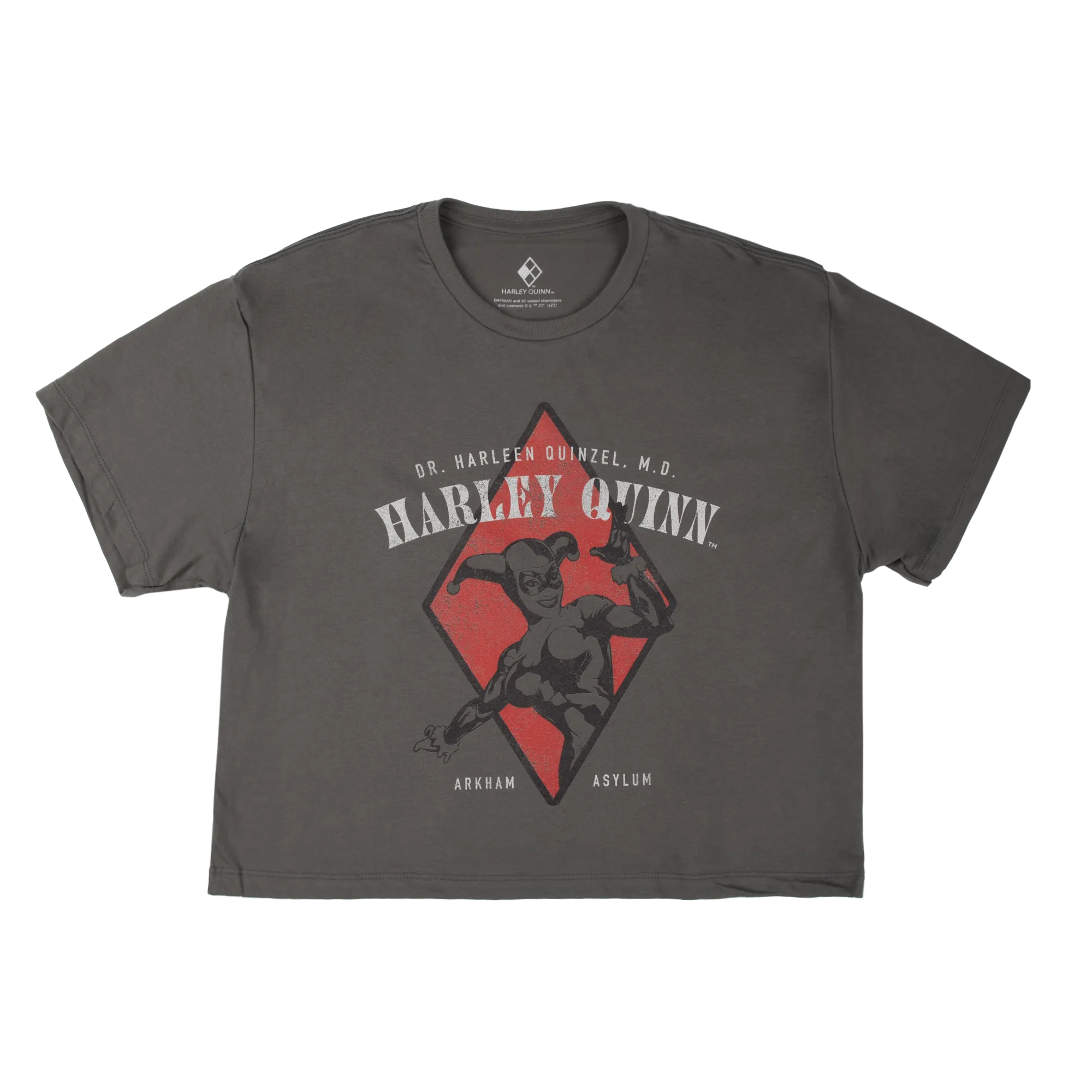 Vintage Harley Quinn Cropped Charcoal Tee