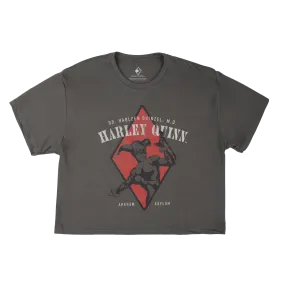 Vintage Harley Quinn Cropped Charcoal Tee