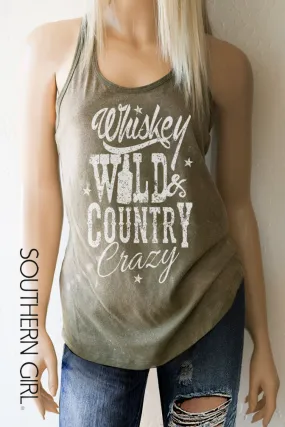 Whiskey Wild & Country Crazy Racerback Tank Top