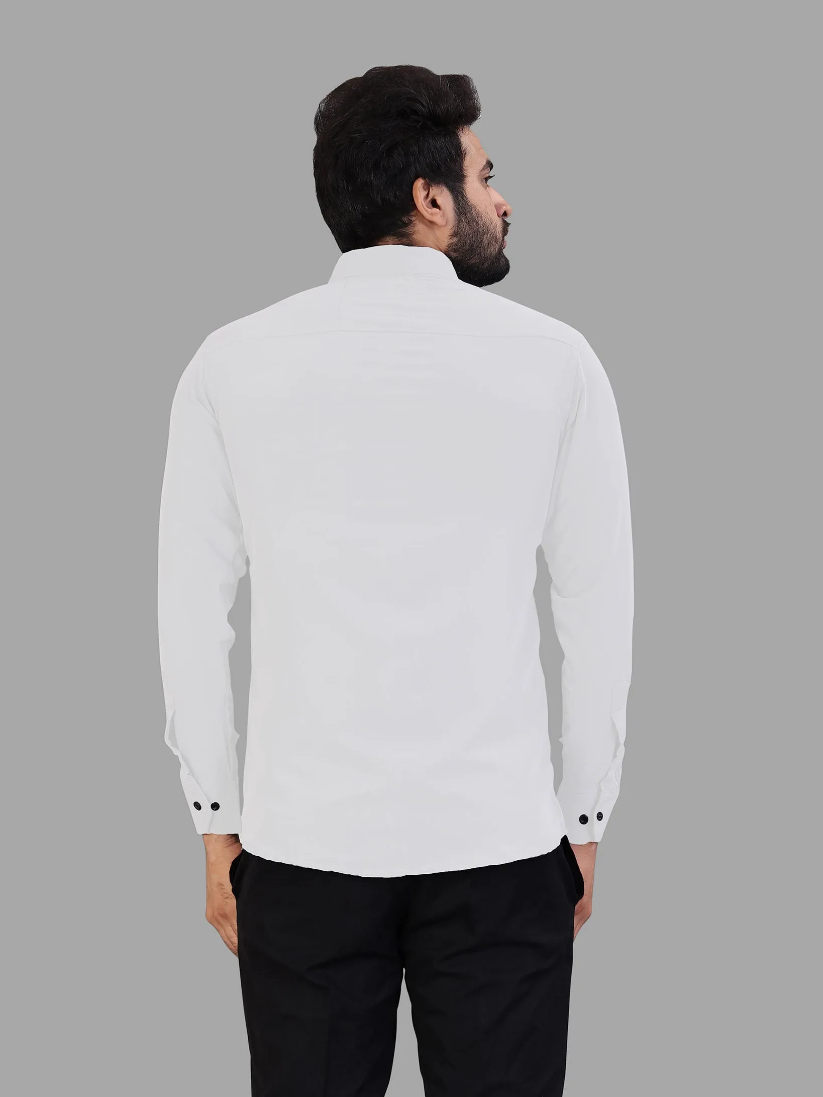 White Expandable Full Sleeve Shirt