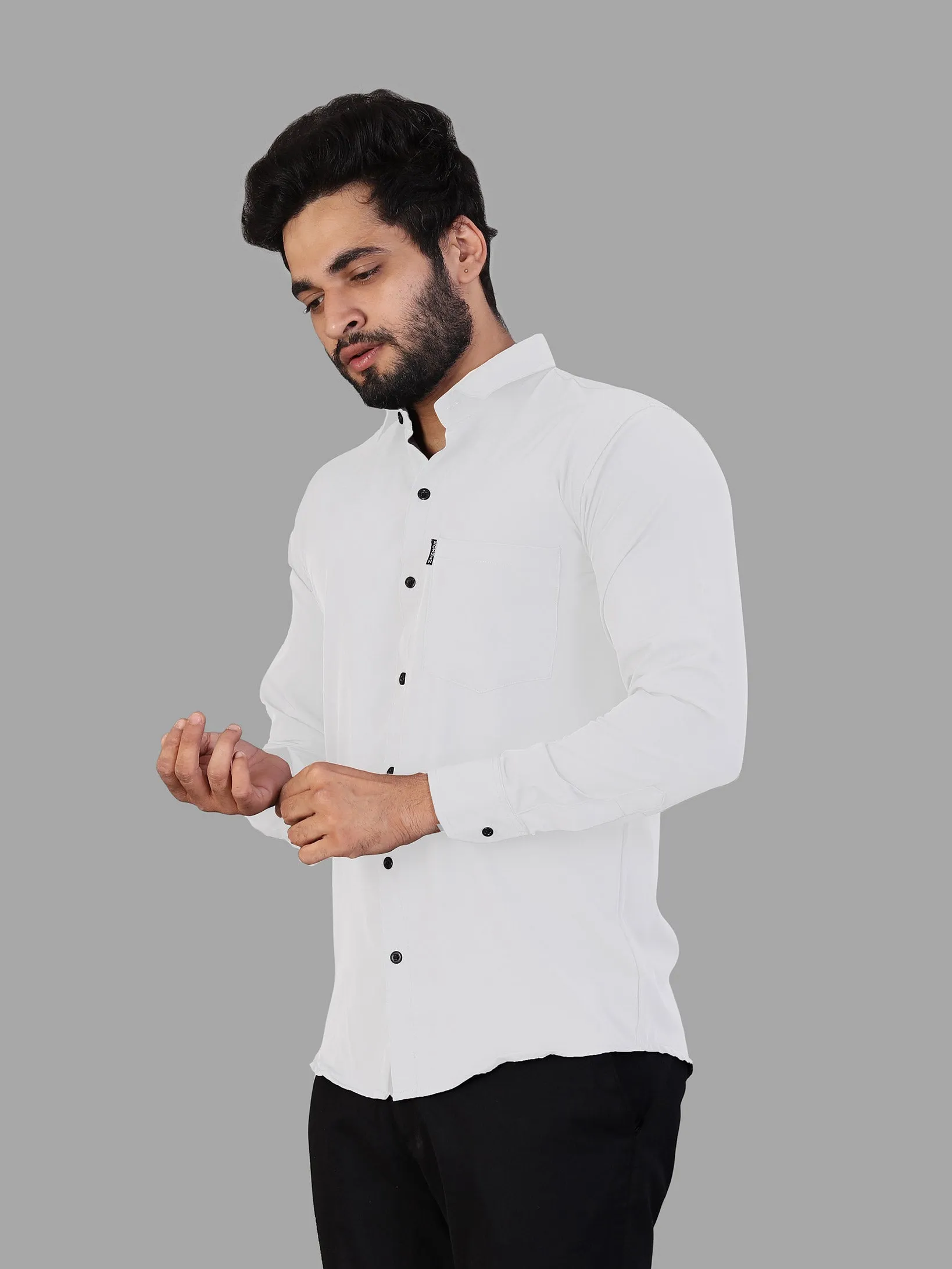 White Expandable Full Sleeve Shirt